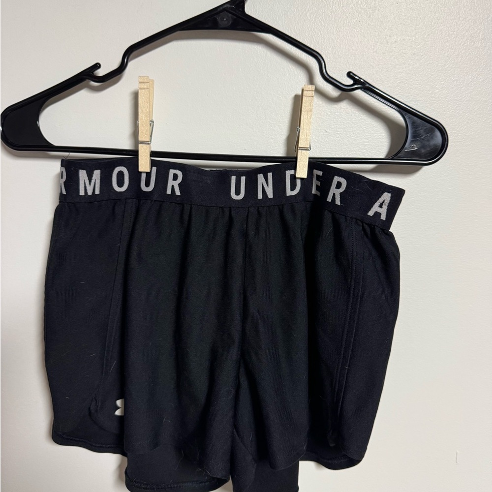 Under Armour Black Training Shorts with HeatGear Logo